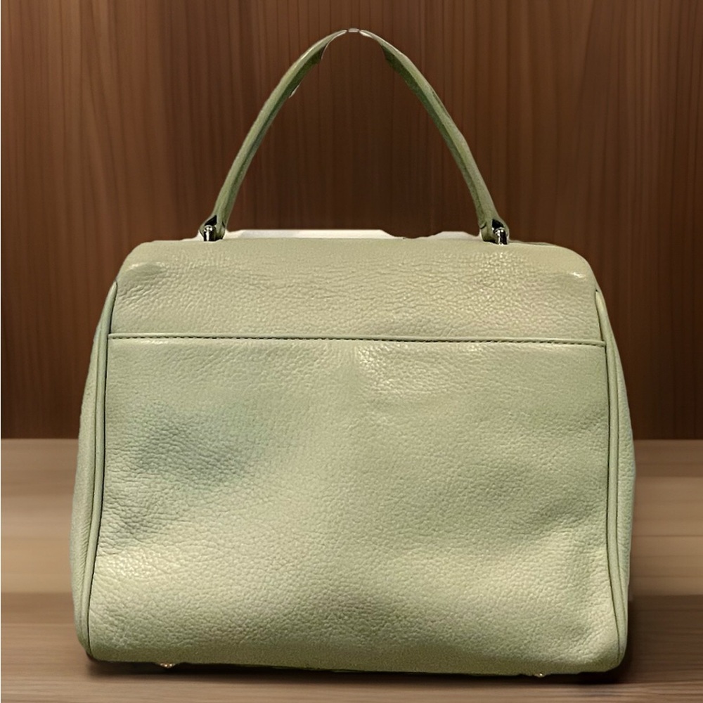 SOLD MyFlat In London Light Mint Green Leather Satchel Handbag with Bow Detail - Picture 2 of 10